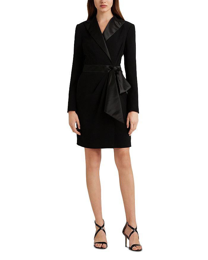 Lauren Ralph Lauren Tuxedo Faux Wrap Dress