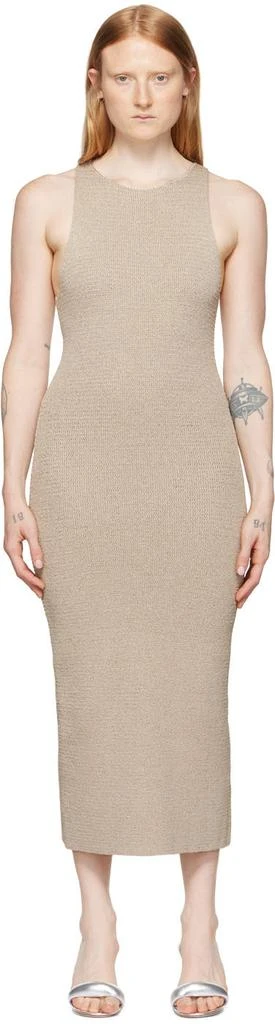 Helmut Lang Tan Ribbon Midi Dress 1
