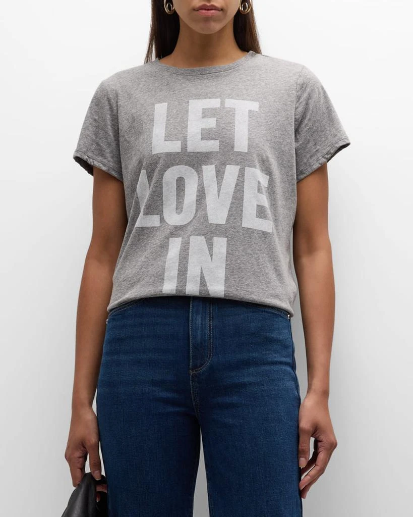 Cinq a Sept Let Love In Short-Sleeve Slogan T-Shirt 4