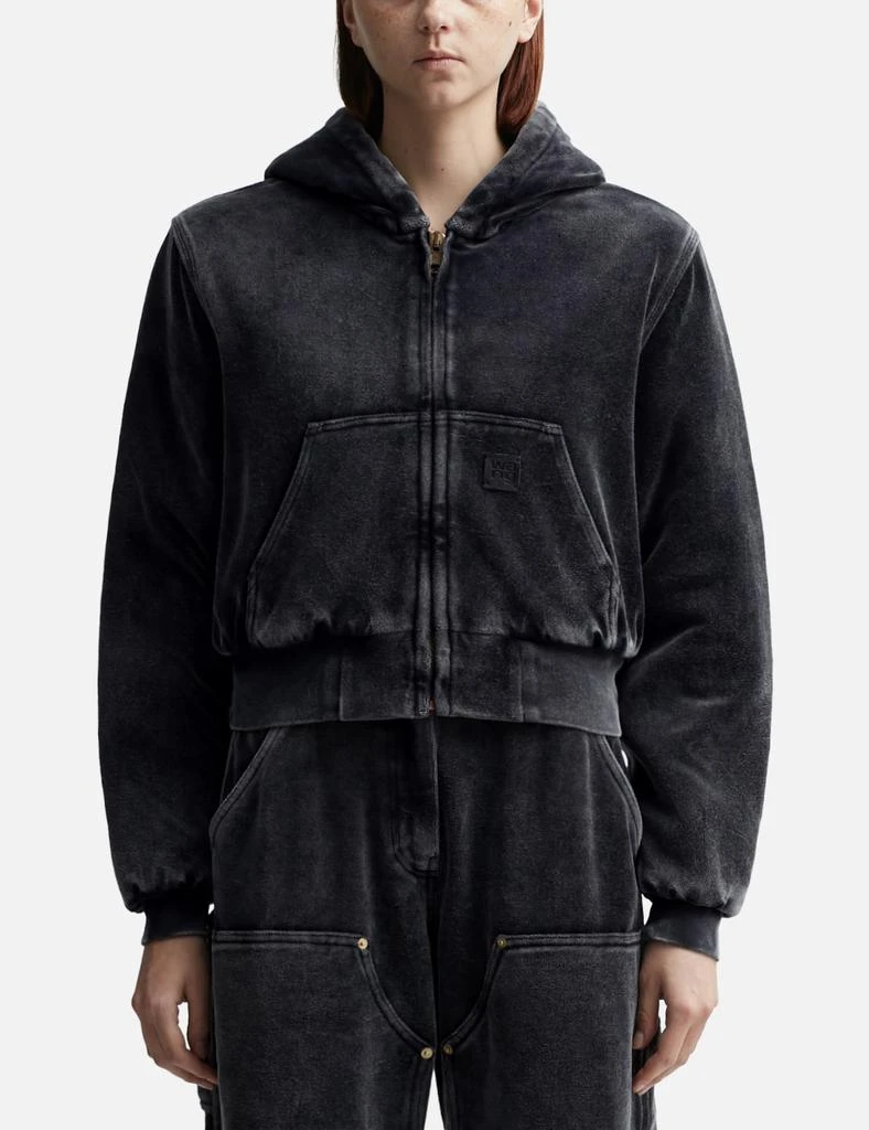 Alexander Wang Zip-Up Hoodie in Velour 4