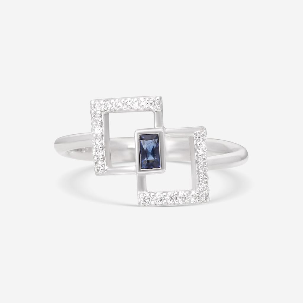 Giloro Giloro 18K White Gold Diamond & Sapphire Ring P5037-108Z