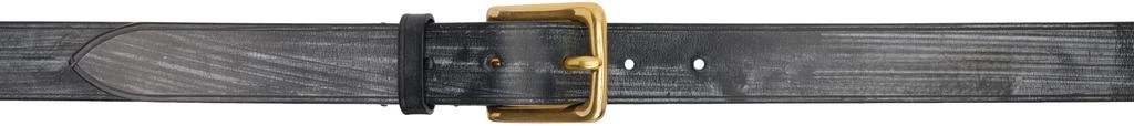 Drake's Black Unlined Bridle Leather Belt 1