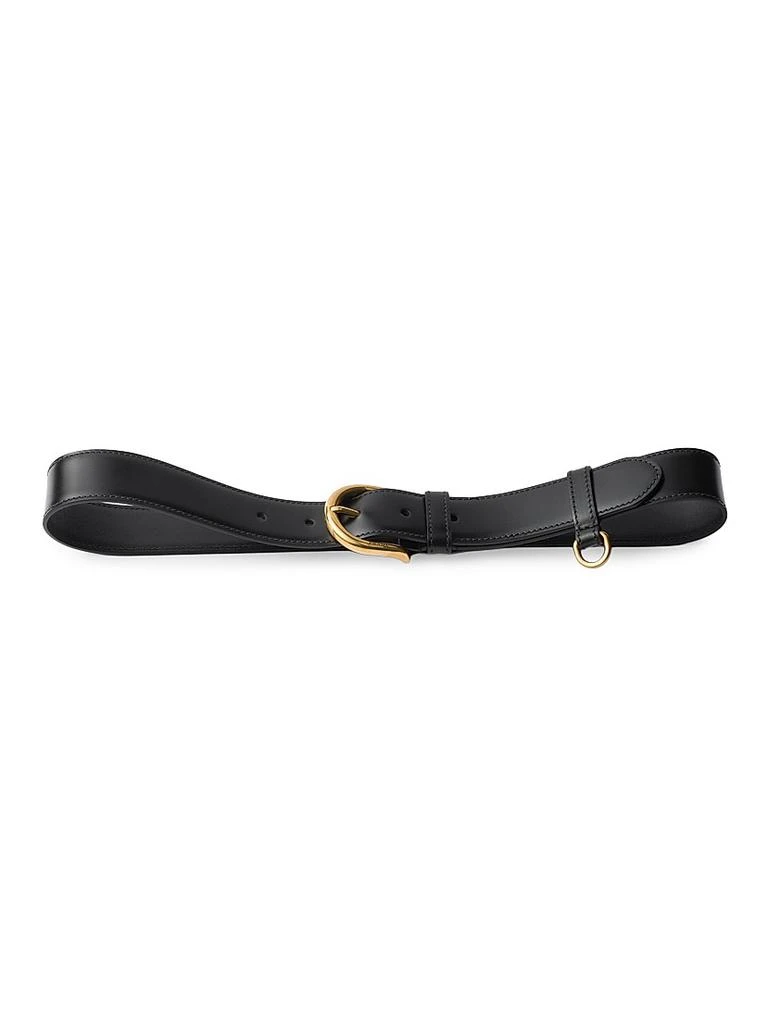 Prada Regular-width Black Leather Belt with Polished Silver  display picture 3