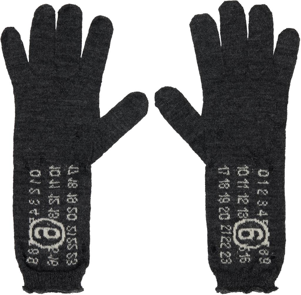 MM6 Gray Wool Gloves