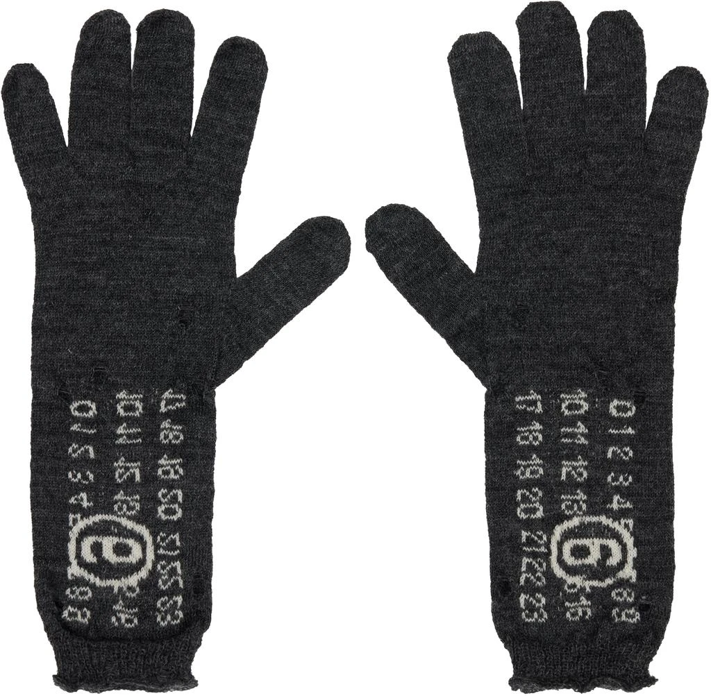 MM6 Gray Wool Gloves 1
