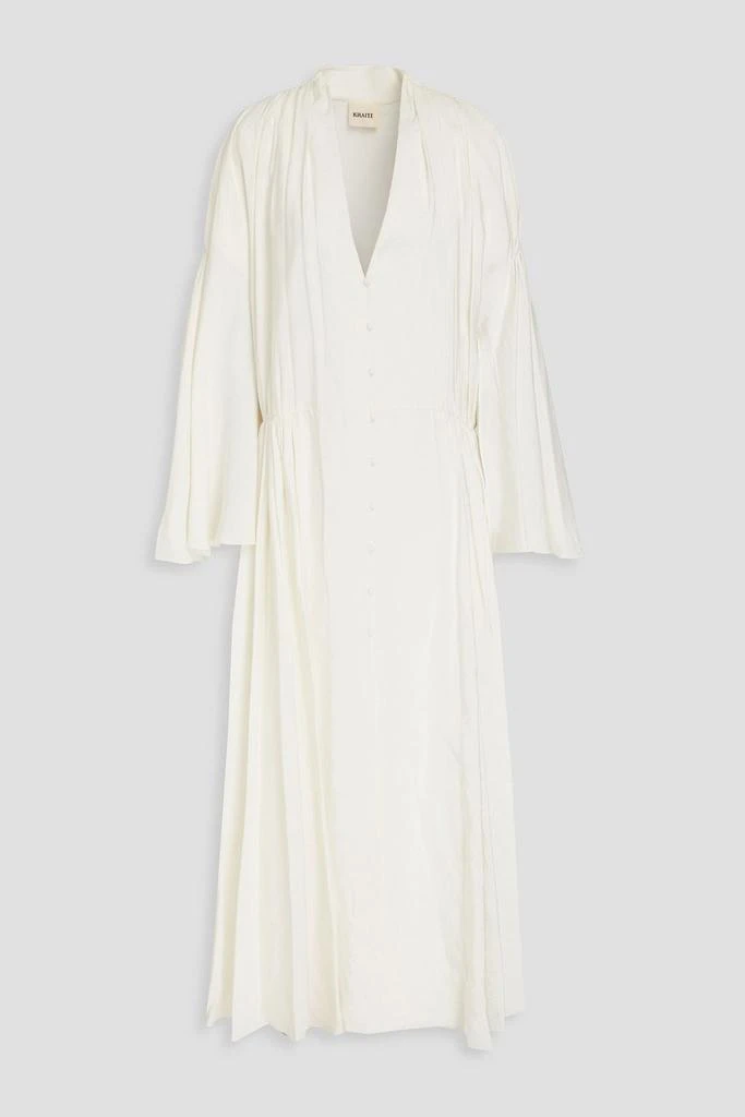 Khaite Leif gathered twill maxi dress 1