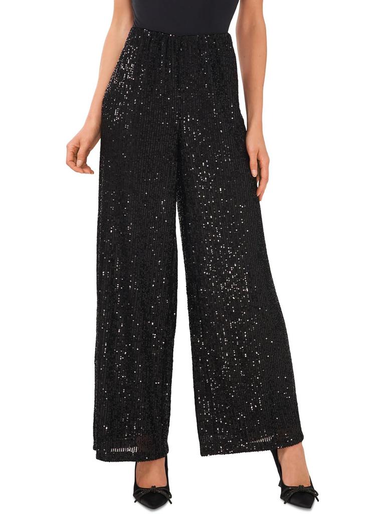 Cece Womens Mesh Sequined Dress Pants