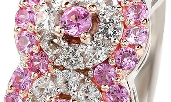 Suzy Levian Sterling Silver Pink & White Sapphire Ring 6