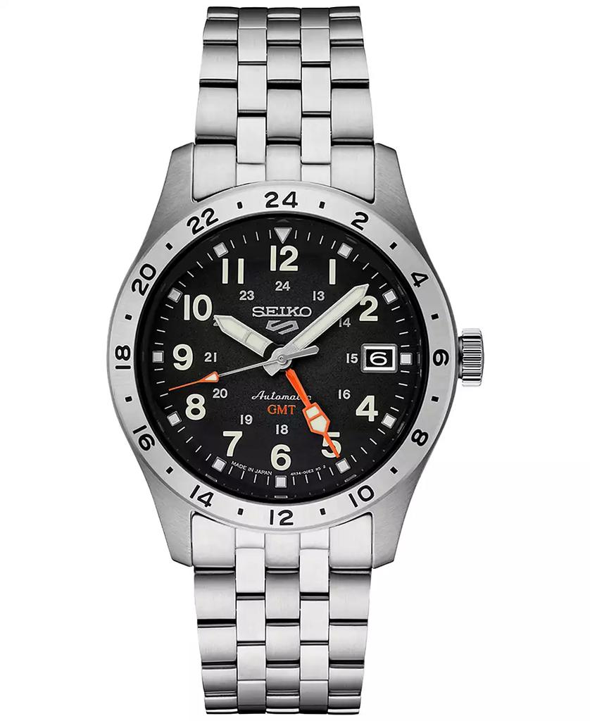 Seiko Men's Automatic 5 Sports GMT Stainless Steel Bracelet Watch 39mm