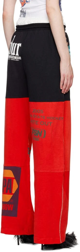 MARINE SERRE Red & Black Regenerated Graphic Lounge Pants 3
