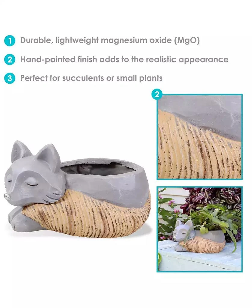 Sunnydaze Decor Finley the Fox Planter Statue - Indoor/Indoor Decorative Figurine - 12" 2