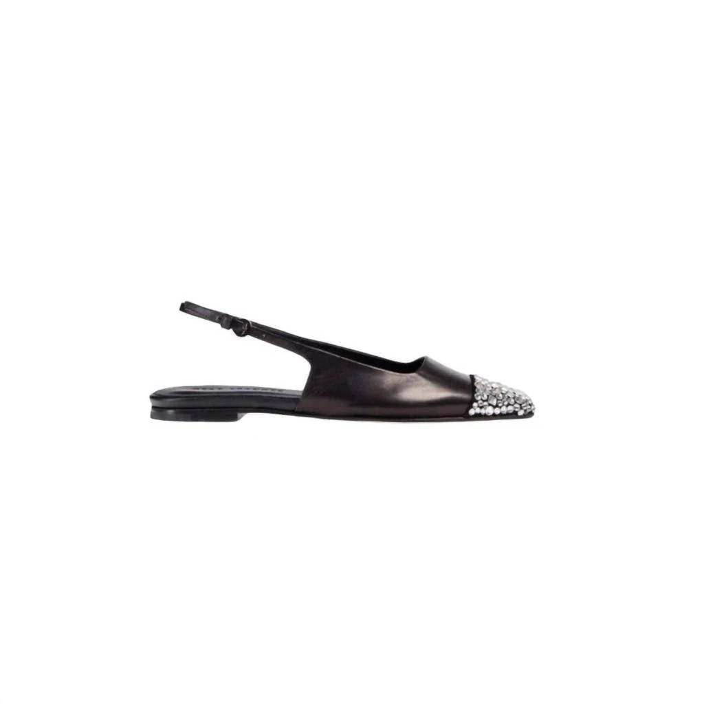 Dear Frances Women's Tia Flat Shoes In Black Crystals 1