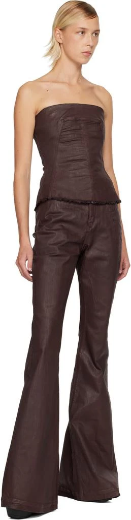 Rick Owens Burgundy Concordians Bolan Bootcut Jeans 4