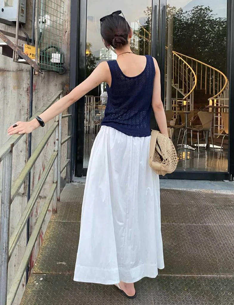 Pixie Market White Poplin Skirt 8