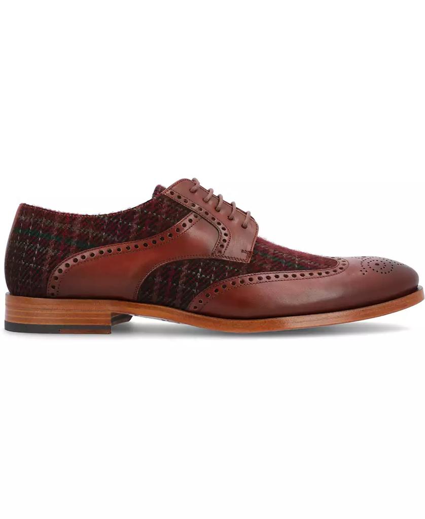Taft Men's Wallace Handcrafted Leather and Wool Brogue Wingtip Oxford Lace-up Dress Shoe
