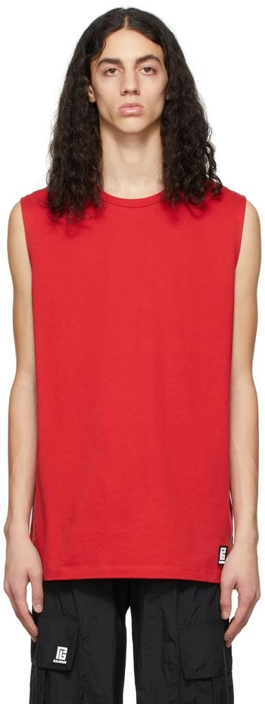 Balmain Red Logo T-Shirt 1