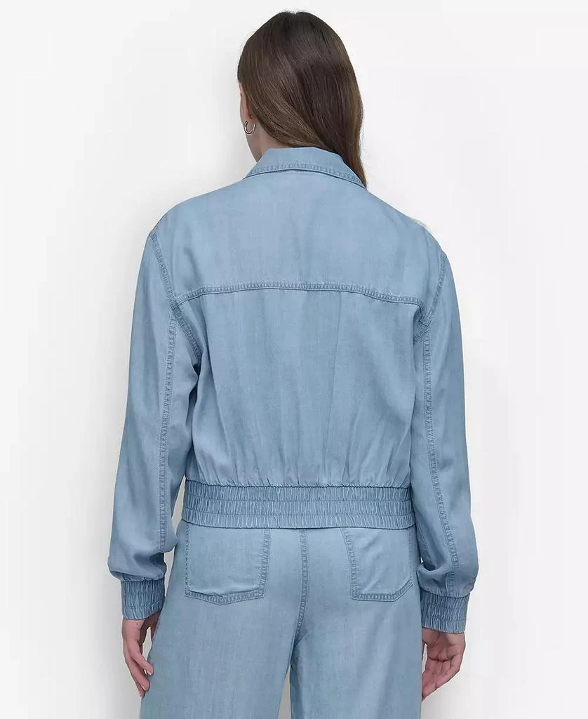 DKNY Women's Chambray Zip-Front Bomber Jacket 2