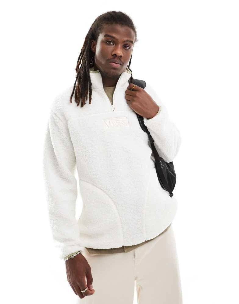 Vans Vans boxed sherpa 1/4 zip fleece in white 4