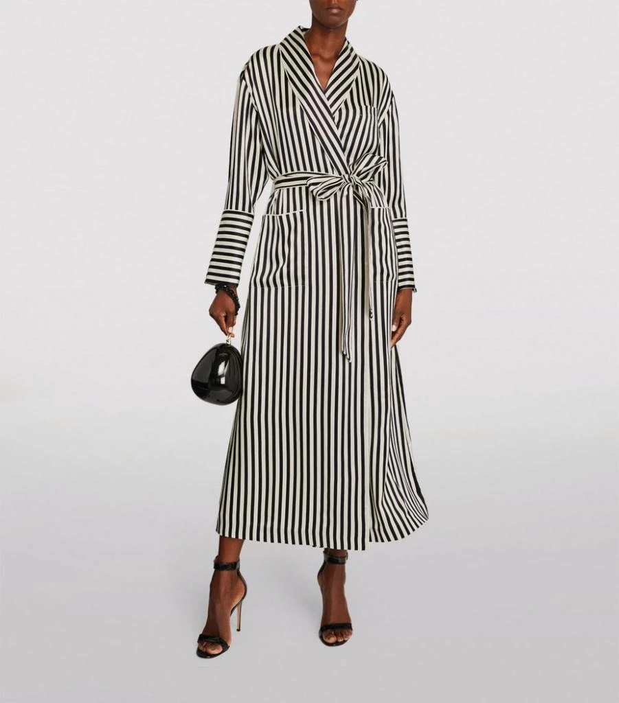 OLIVIA VON HALLE Striped Long Capability Robe 6