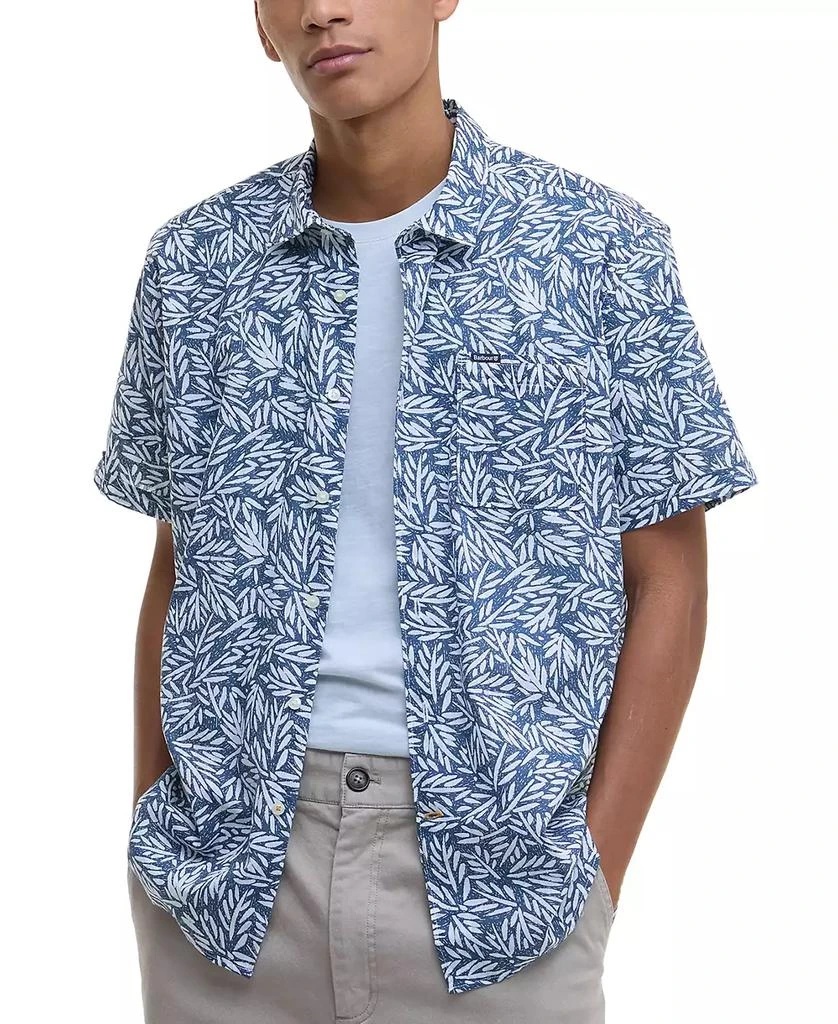 Barbour Men's Jackstone Short Sleeve Button-Front Leaf Print Shirt 1