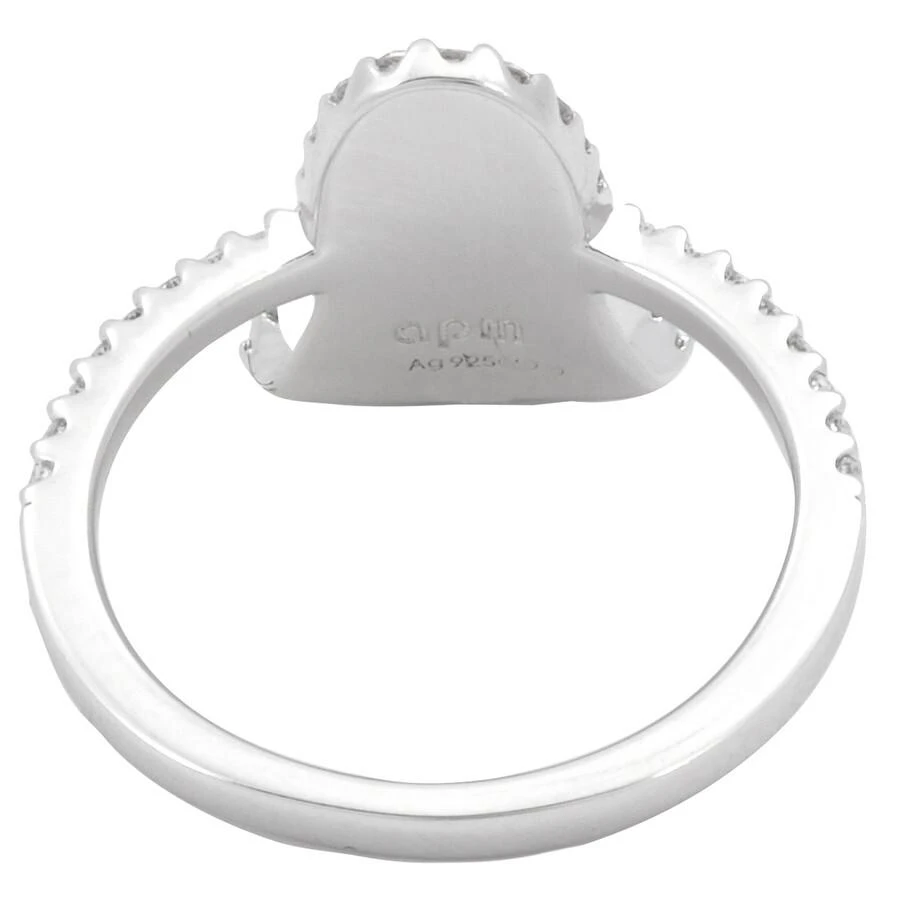 apm Monaco Ladies Sterling Silver With White / Blue Crystal Ring 3