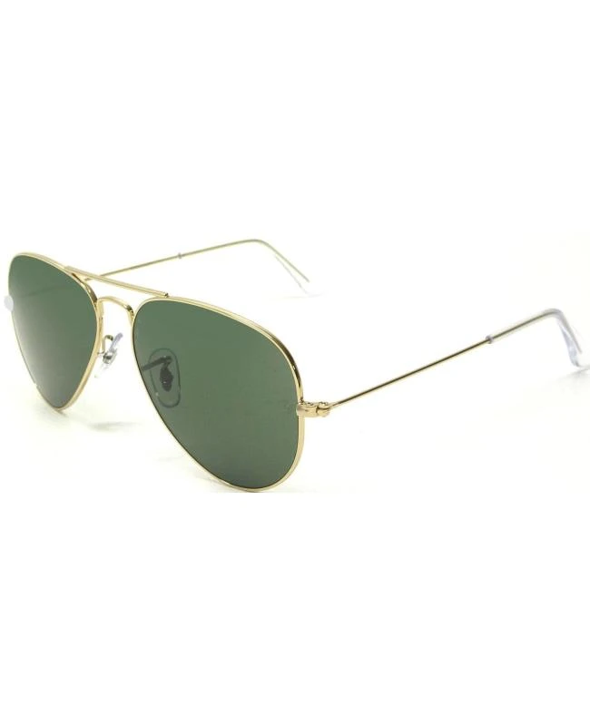 Ray-Ban Ray-Ban Gold Aviator Metal Green Unisex Sunglasses RB3025 L0205 58-14 1