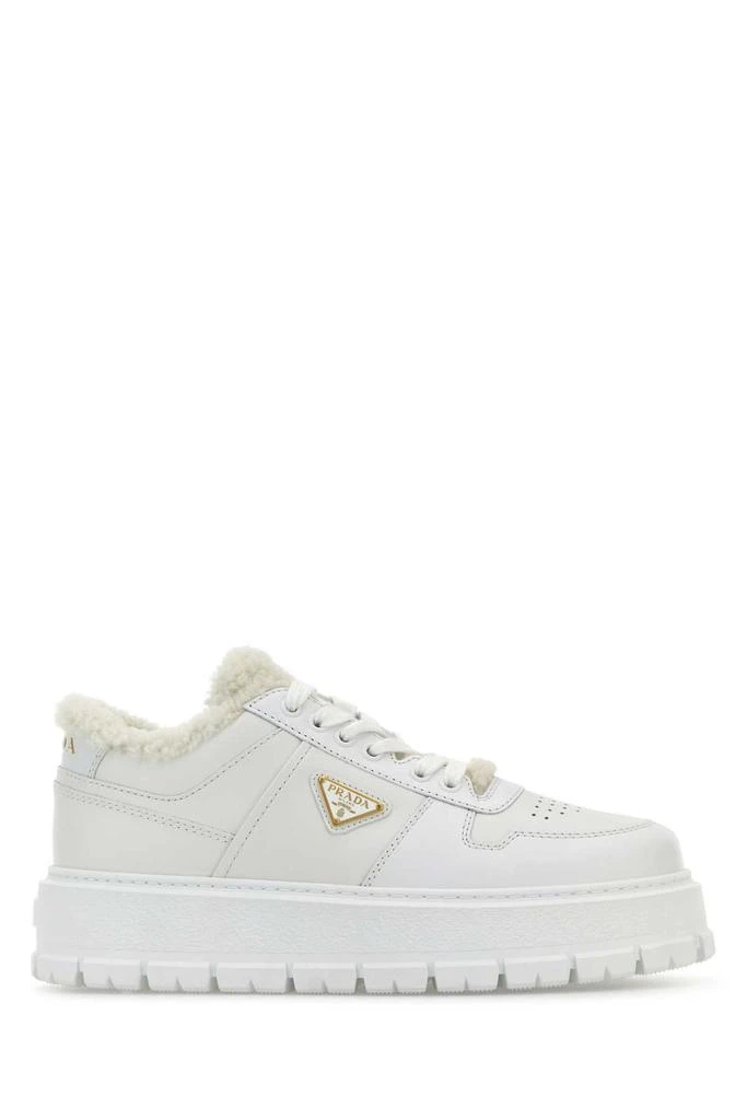 Prada White Leather Sneakers 1