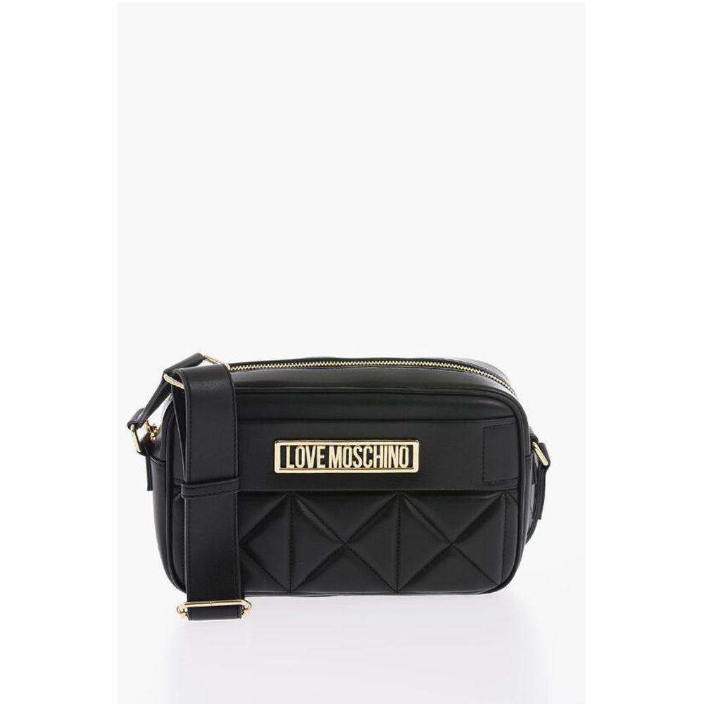 Moschino Quilted Faux Leather Camera Bag With Golden Women's Logo
