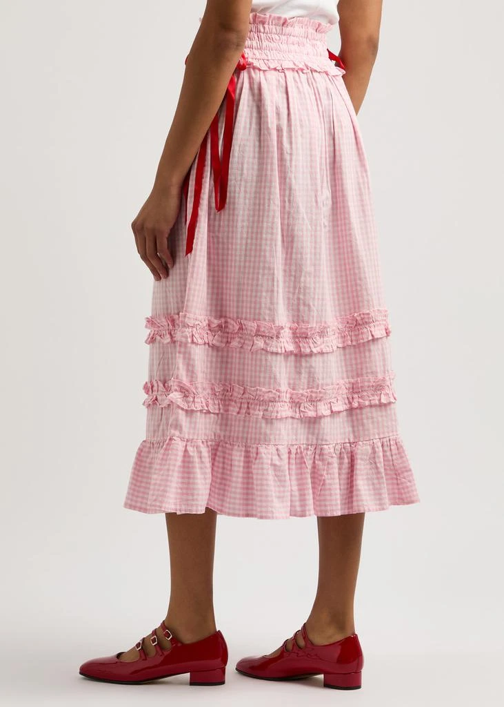 DAMSON MADDER Olivia gingham cotton midi skirt  3