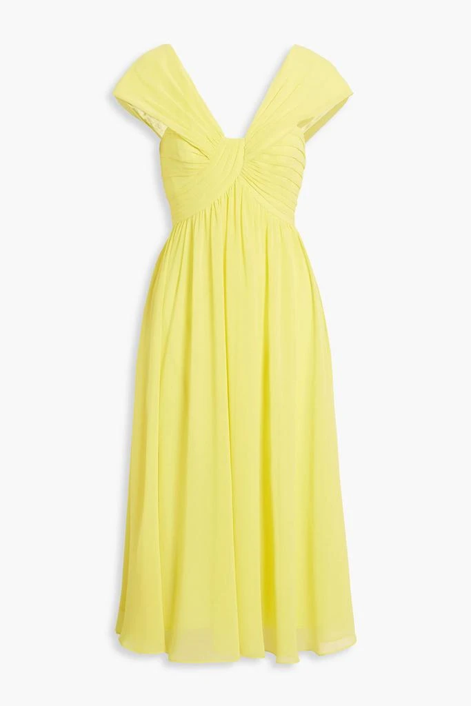 Badgley Mischka Pleated chiffon midi dress 1