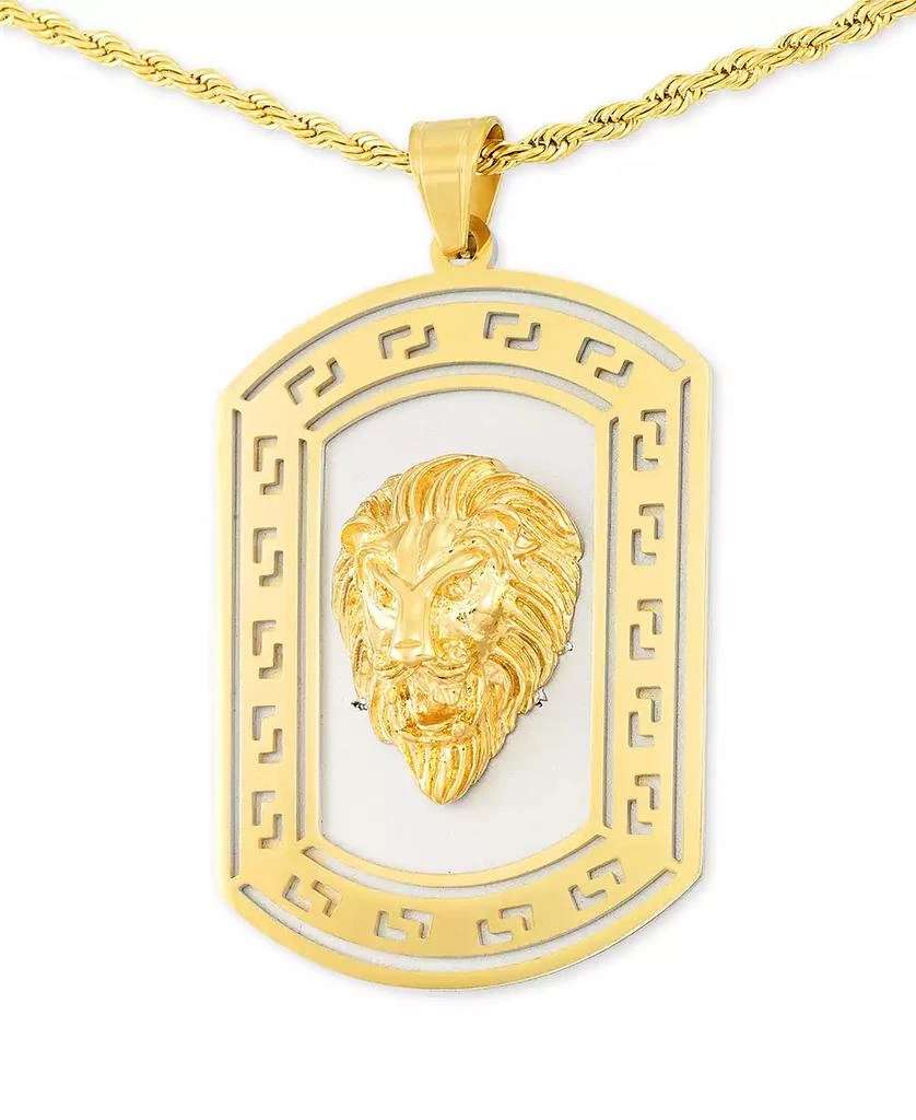 LEGACY for MEN by Simone I. Smith Lion
s Head Two-Tone 24" Pendant Necklace in Stainless Steel
Yellow Ion-Plate 1