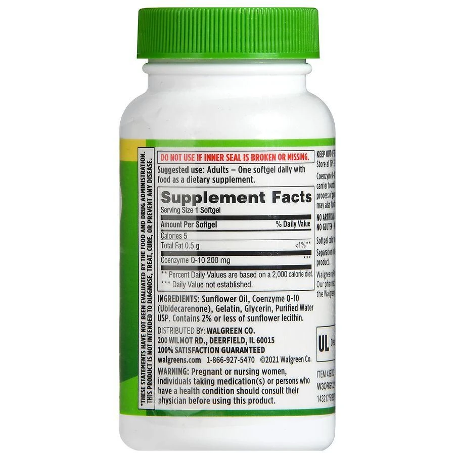 Walgreens CoQ-10 200 mg Softgels (90 days) 5