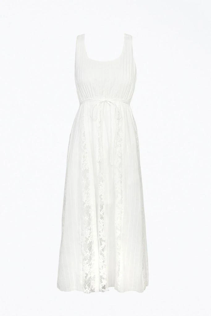 adelyn rae Vivian Lace Cotton-Voile Midi Dress In White 1