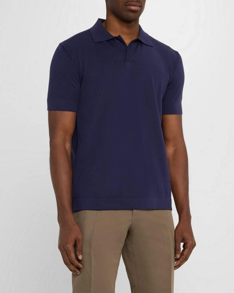 Brioni Men's Cotton and Silk Johnny Collar Polo Shirt 5