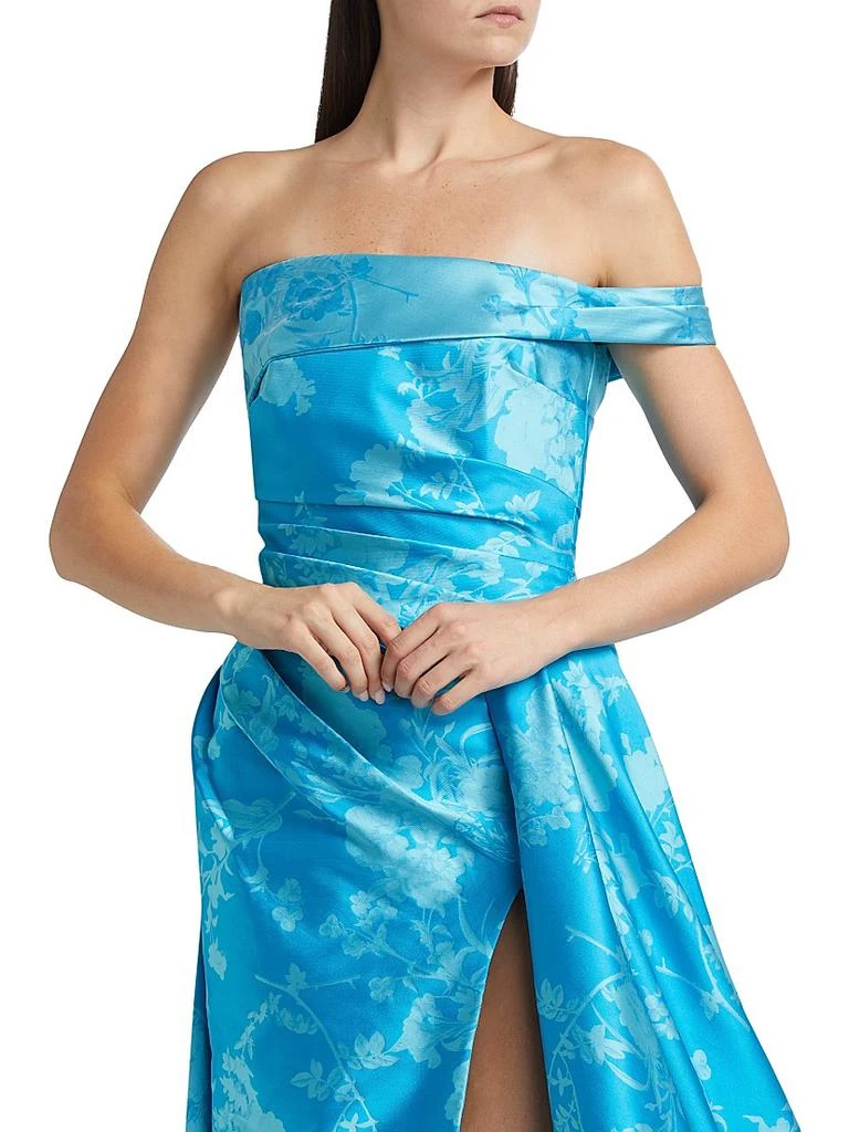 Pamella Roland Floral Off-the-Shoulder Gathered Ballgown 6