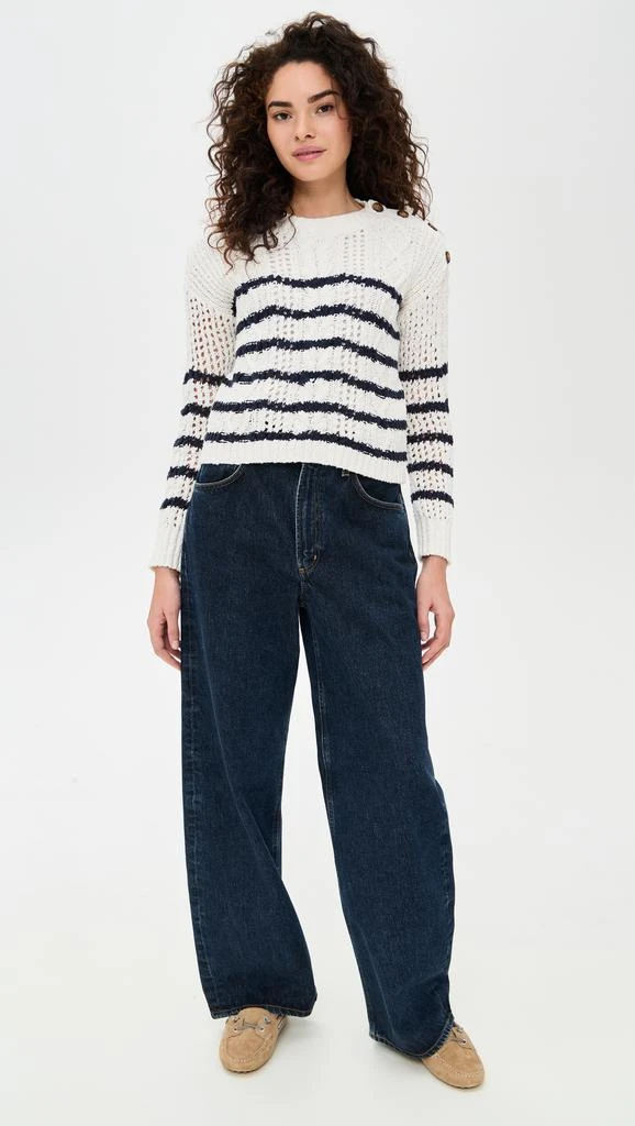 Stateside Striped Long Sleeve Crew Sweater 4