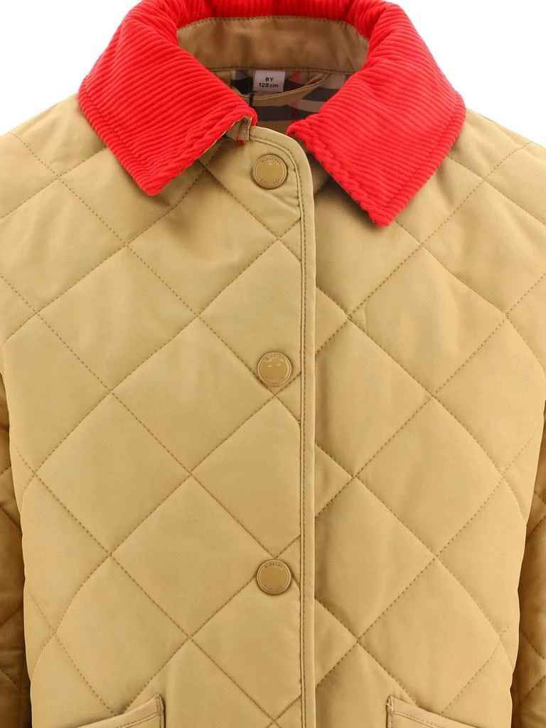 Burberry Kids Burberry Kids Corduroy Collar Diamond Quilted Jacket 3