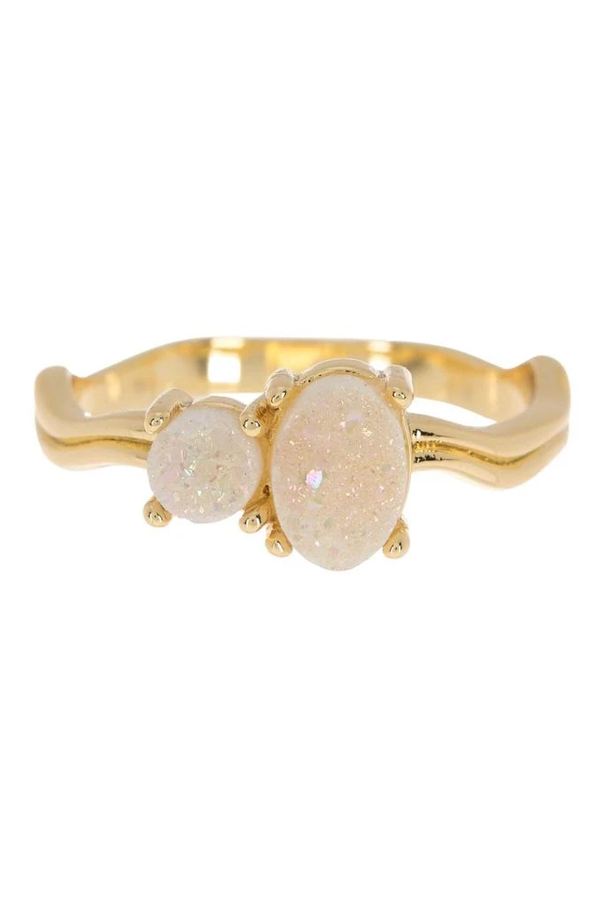 Covet Wavy Band Oval Druzy Ring 1