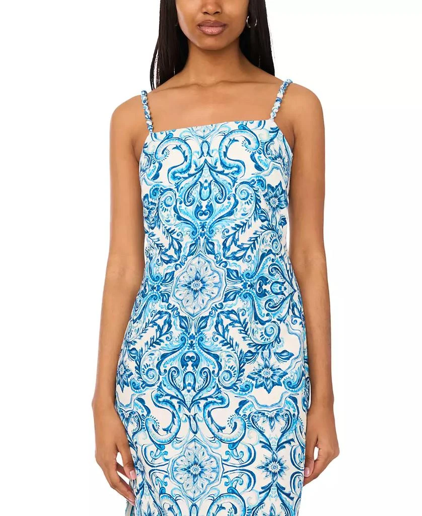 parker blue beaded dress Montsand RED BEADED LACE MIDI DRESS