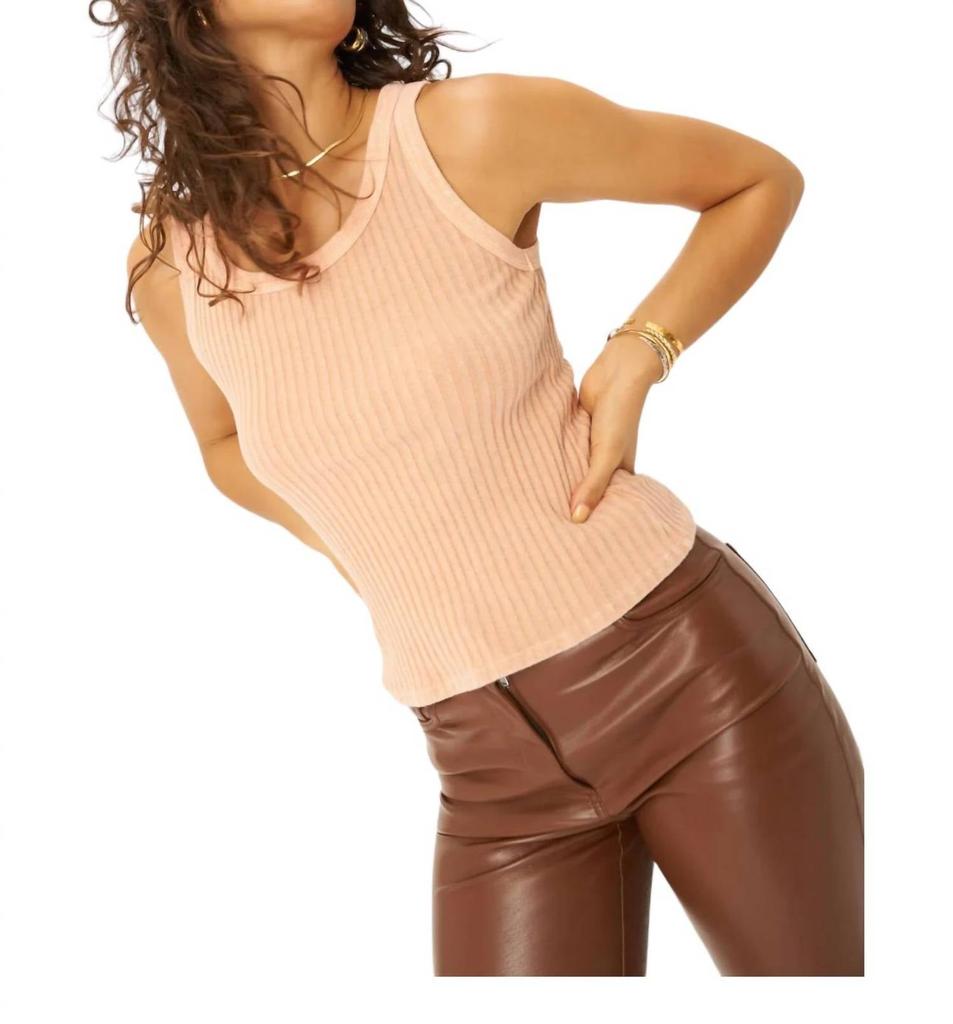 Project Social T Cooper Sweater Rib Tank In Apricot