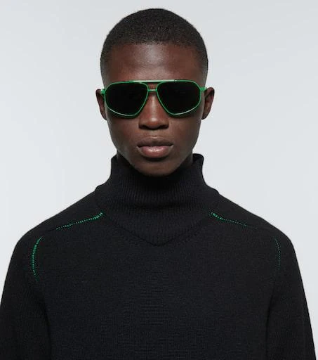 Bottega Veneta Metal-frame aviator sunglasses 3