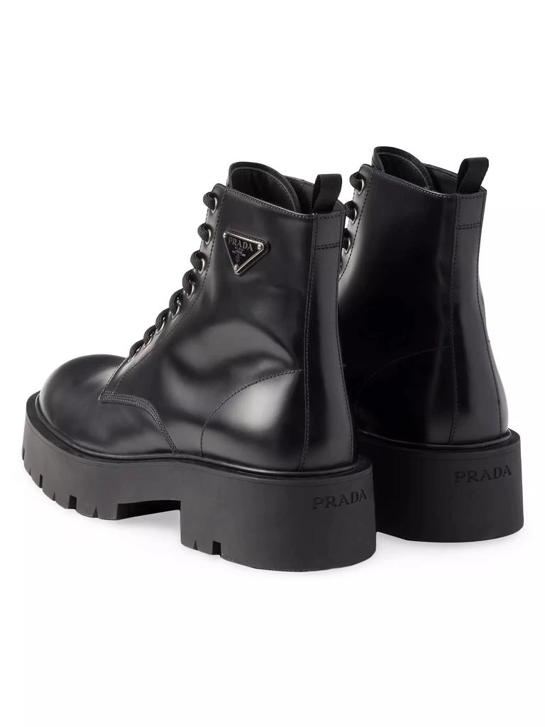 Prada Brushed Leather Combat Boots 4