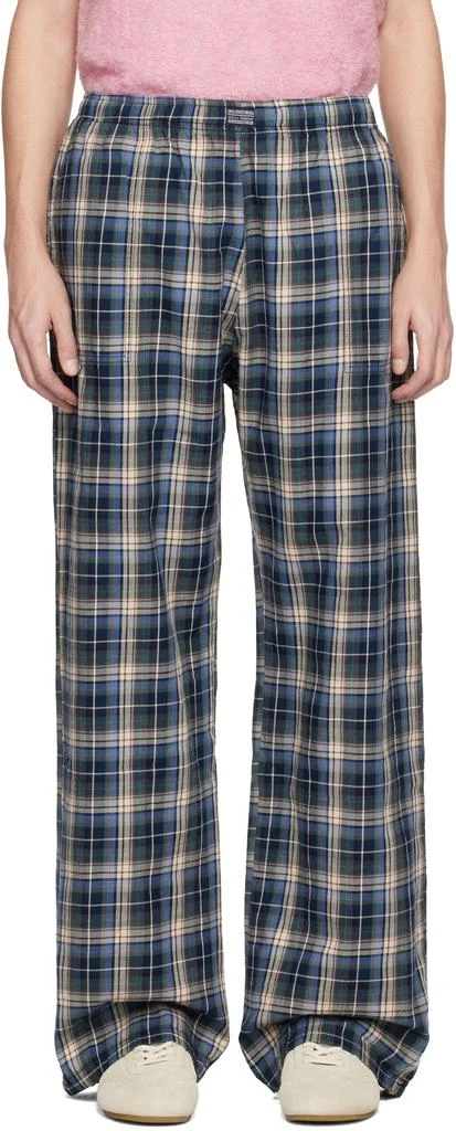 ERL Navy Plaid Sweatpants 1