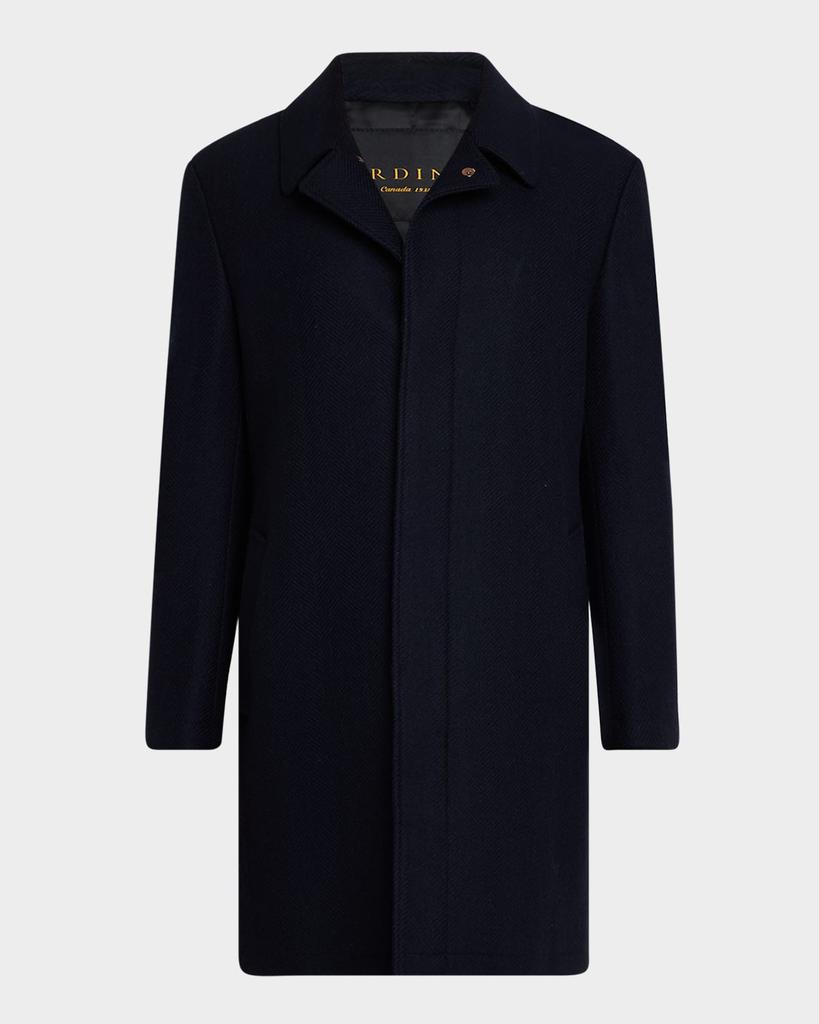 Cardinal of Canada Men's Platinum Herringbone Topcoat