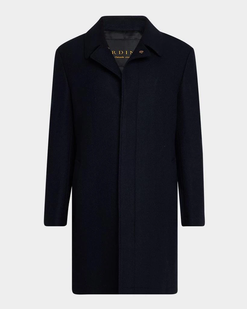Cardinal of Canada Men's Platinum Herringbone Topcoat 1