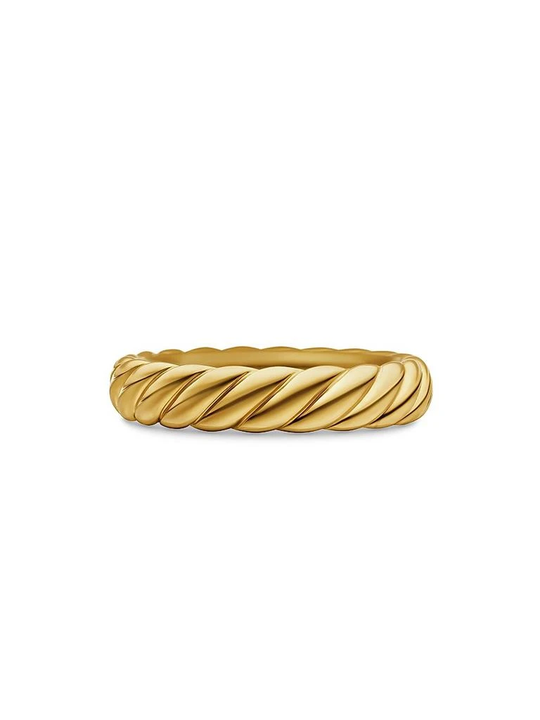 David Yurman Sculpted Cable Band Ring In 18K Yellow Gold 1