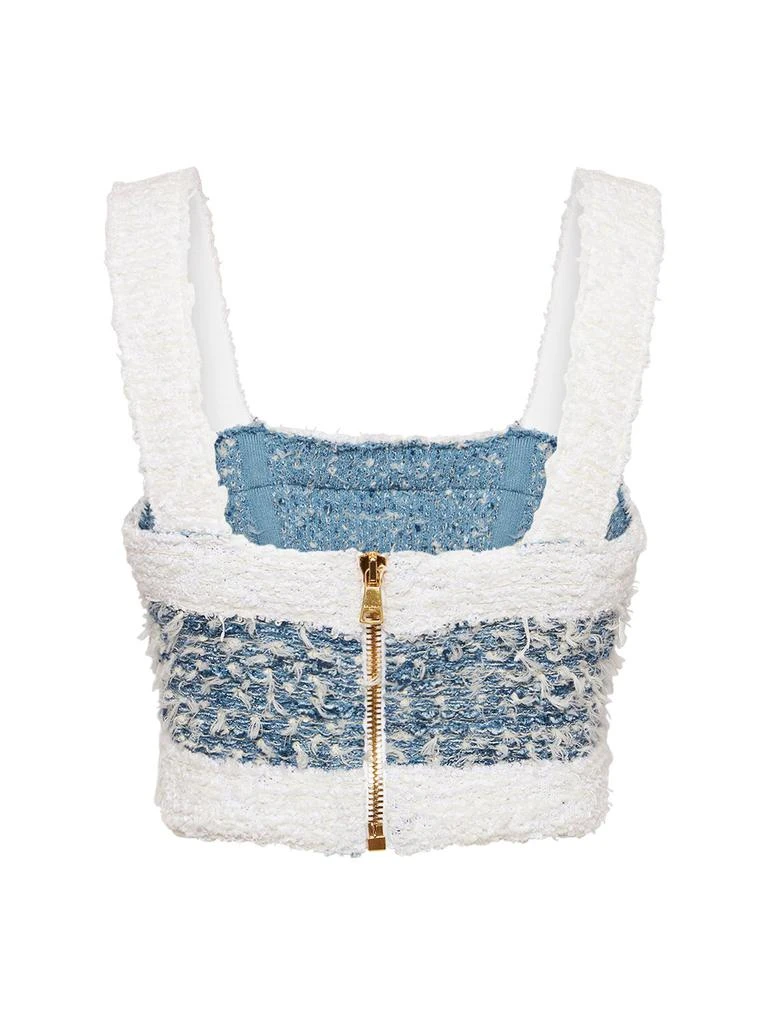 Balmain Viscose Blend Tweed Bra Top 4