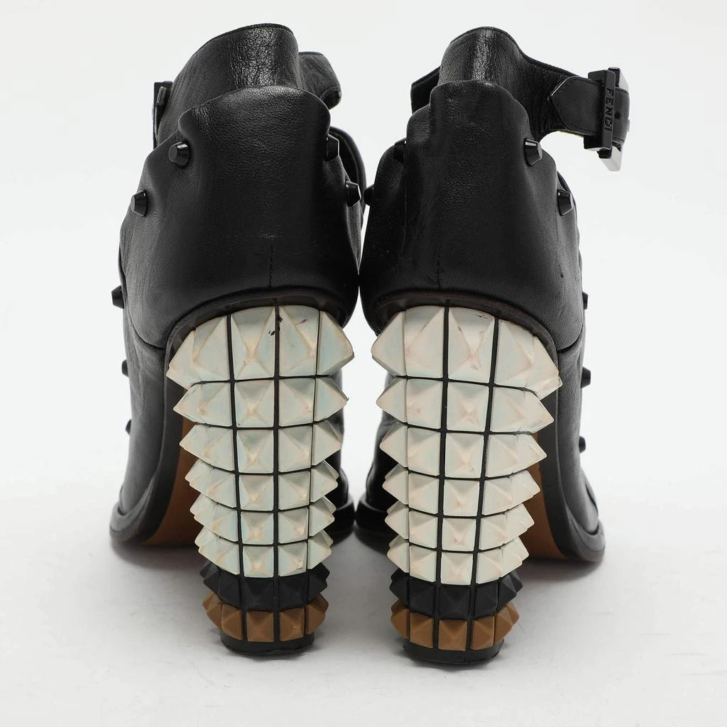 Fendi Fendi Black Leather Polifonia Booties Size 36.5 6