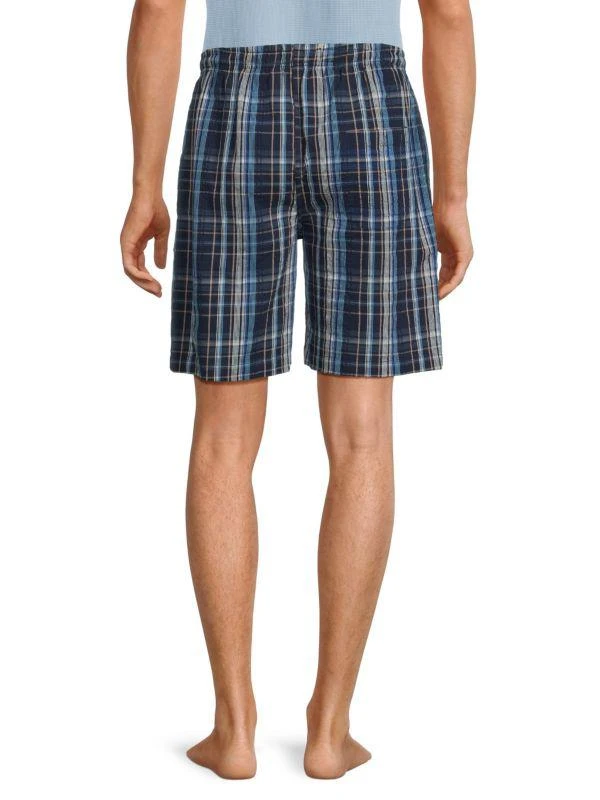 Saks Fifth Avenue Plaid Flat Front Drawstring Lounge Shorts 2