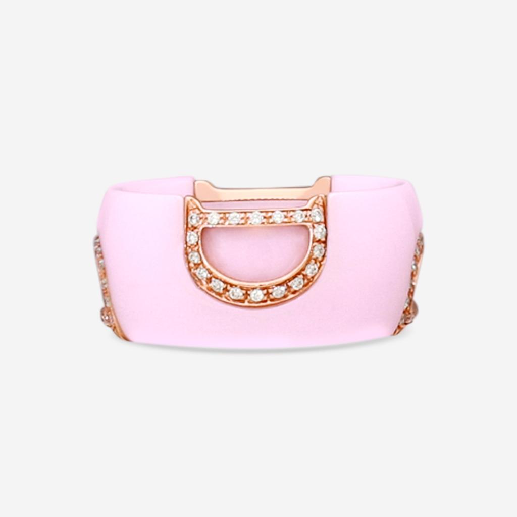 Damiani Damiani D. Icon 18K Rose Gold & Ceramic Diamond Band Ring 20078431